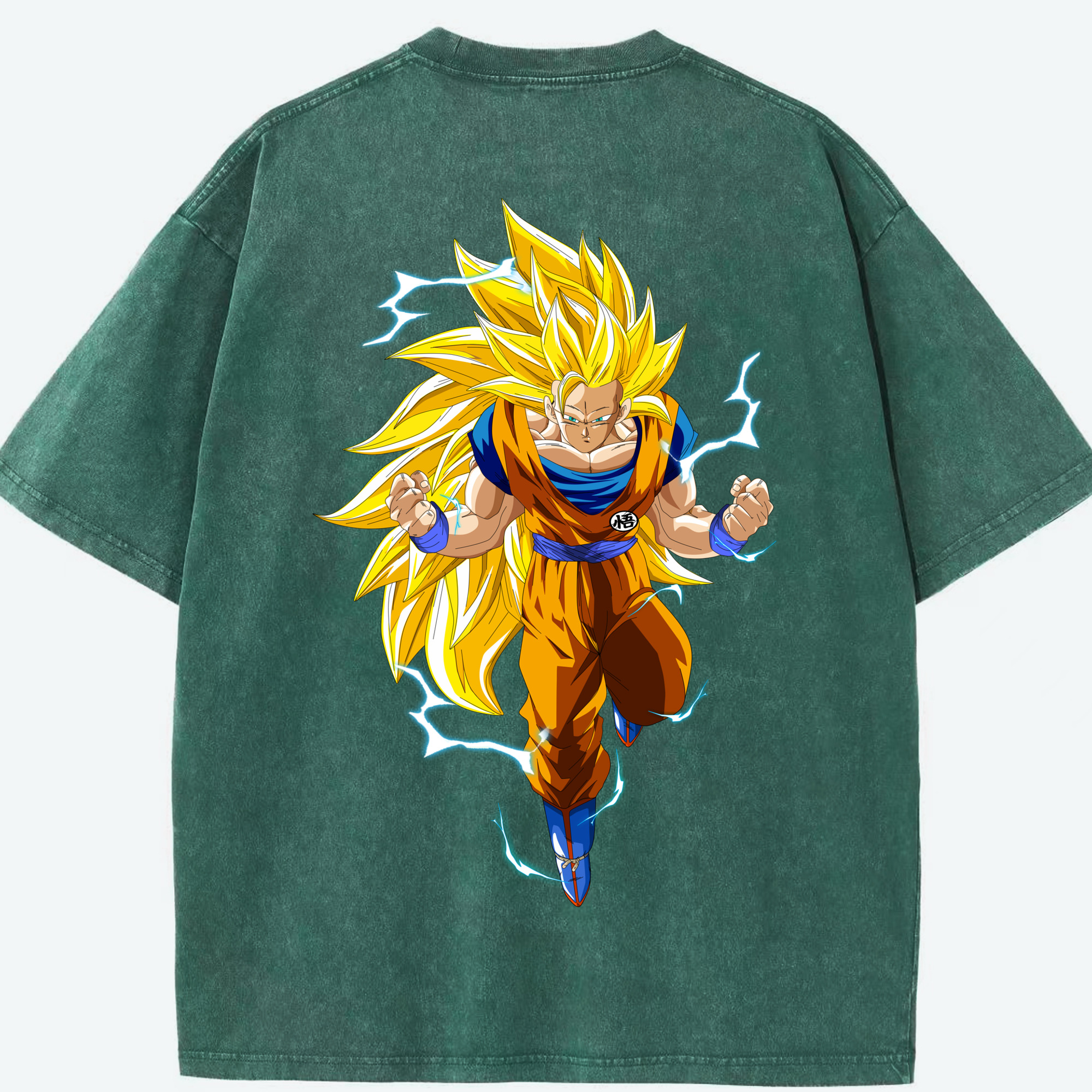 （画像用） ドラゴンボール 孫悟空（そん ごくう）Son Goku カカロット DRAGON BALL Kakarotto 綿100% ヴィンテージ風 半袖Tシャツ（背面プリント）